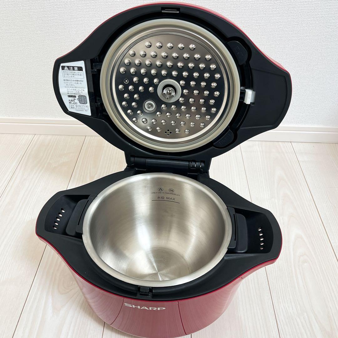 【美品】ヘルシオ ホットクック SHARP KN-HW24E-R　2020年製造
