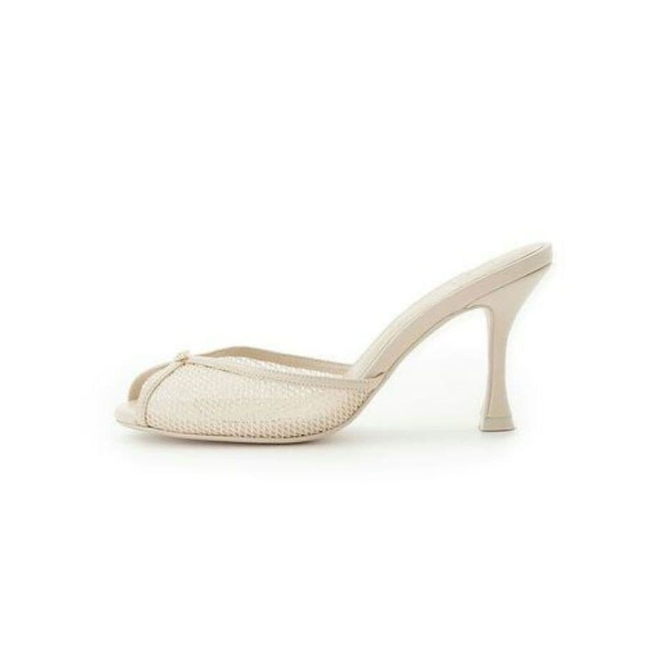 snidel メッシュパイピングミュール ホワイト　M　スナイデル