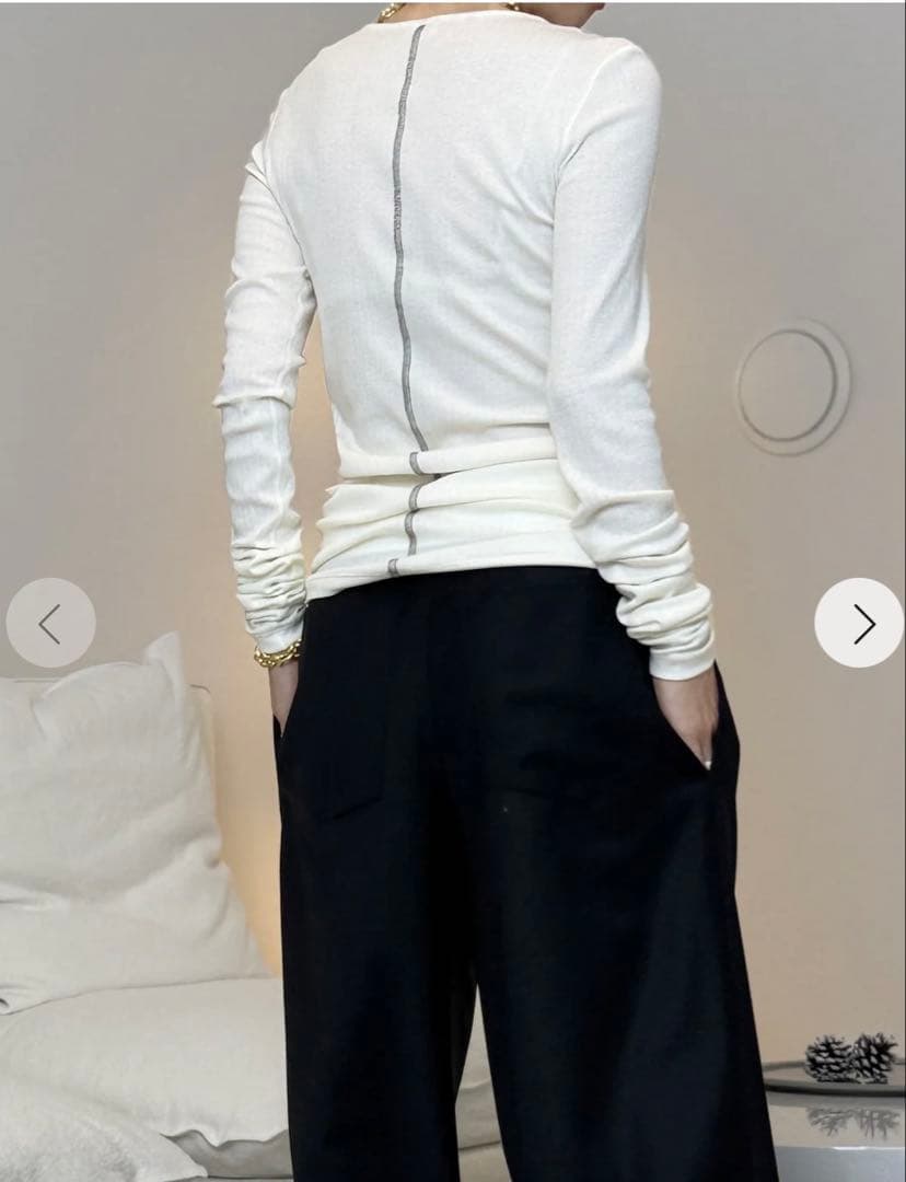 【新品未使用】CHIEKO+ 長袖バックラインカットソー ホワイト36