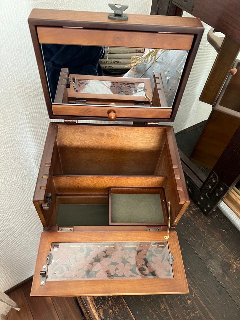 ナチュメイプル　メイクボックス　木製　和モダン　レトロ