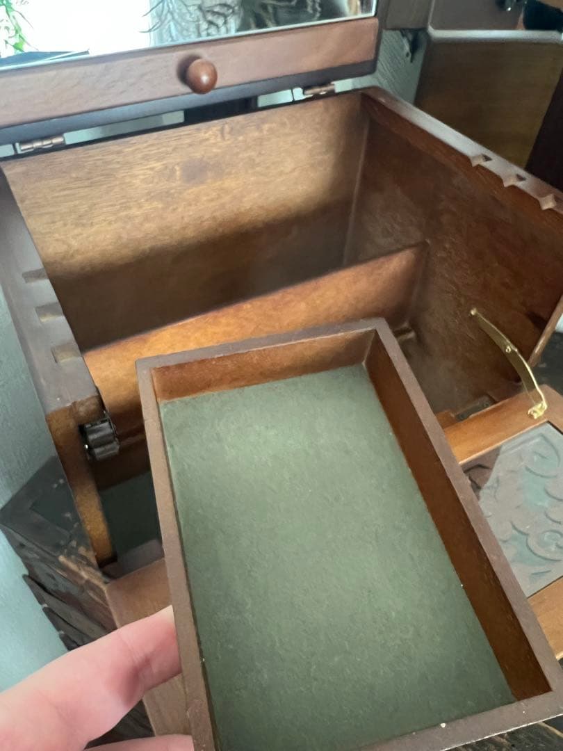 ナチュメイプル　メイクボックス　木製　和モダン　レトロ