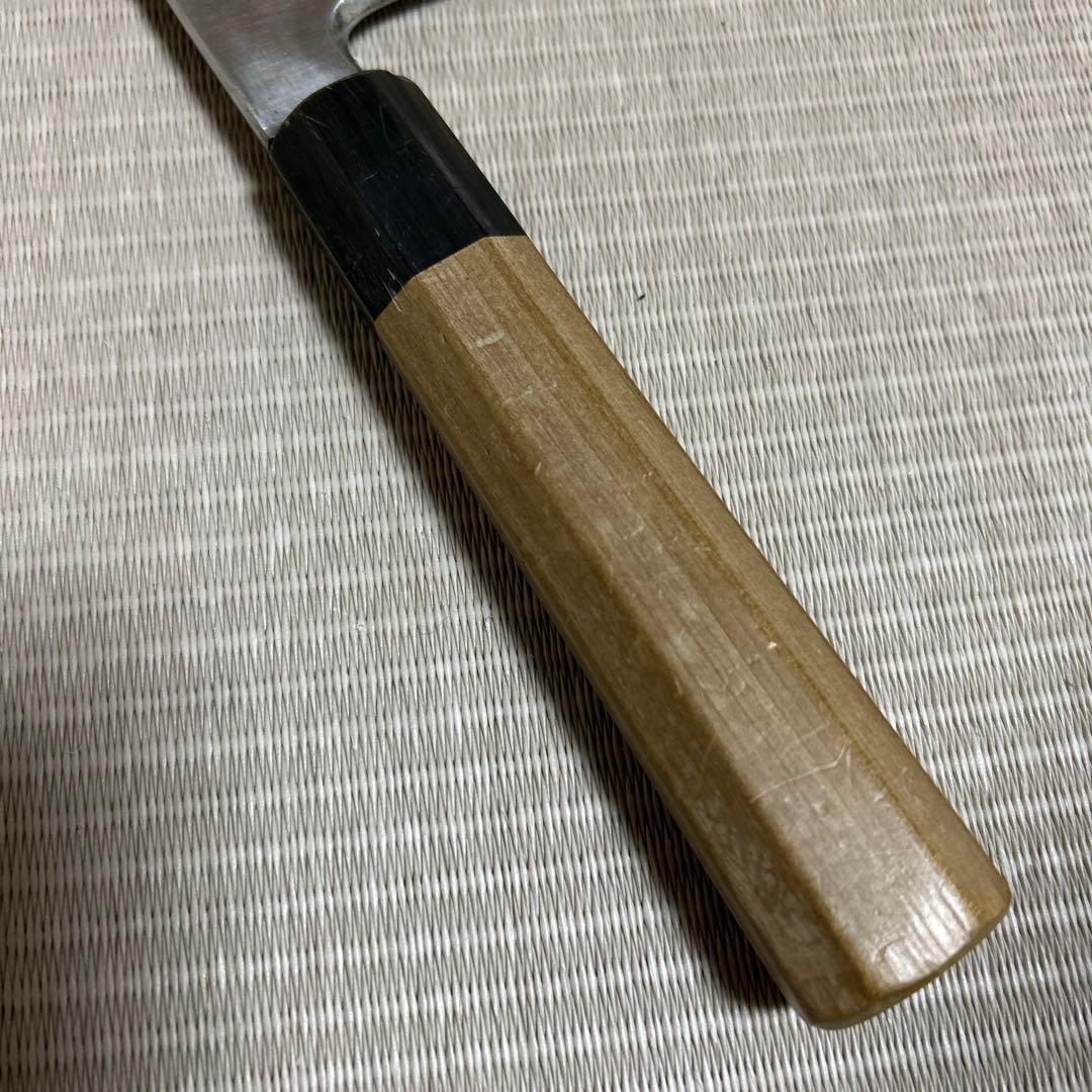 切り付け　薄刃　包丁　和包丁　堺一文字光秀　黒水牛柄　鞘付き