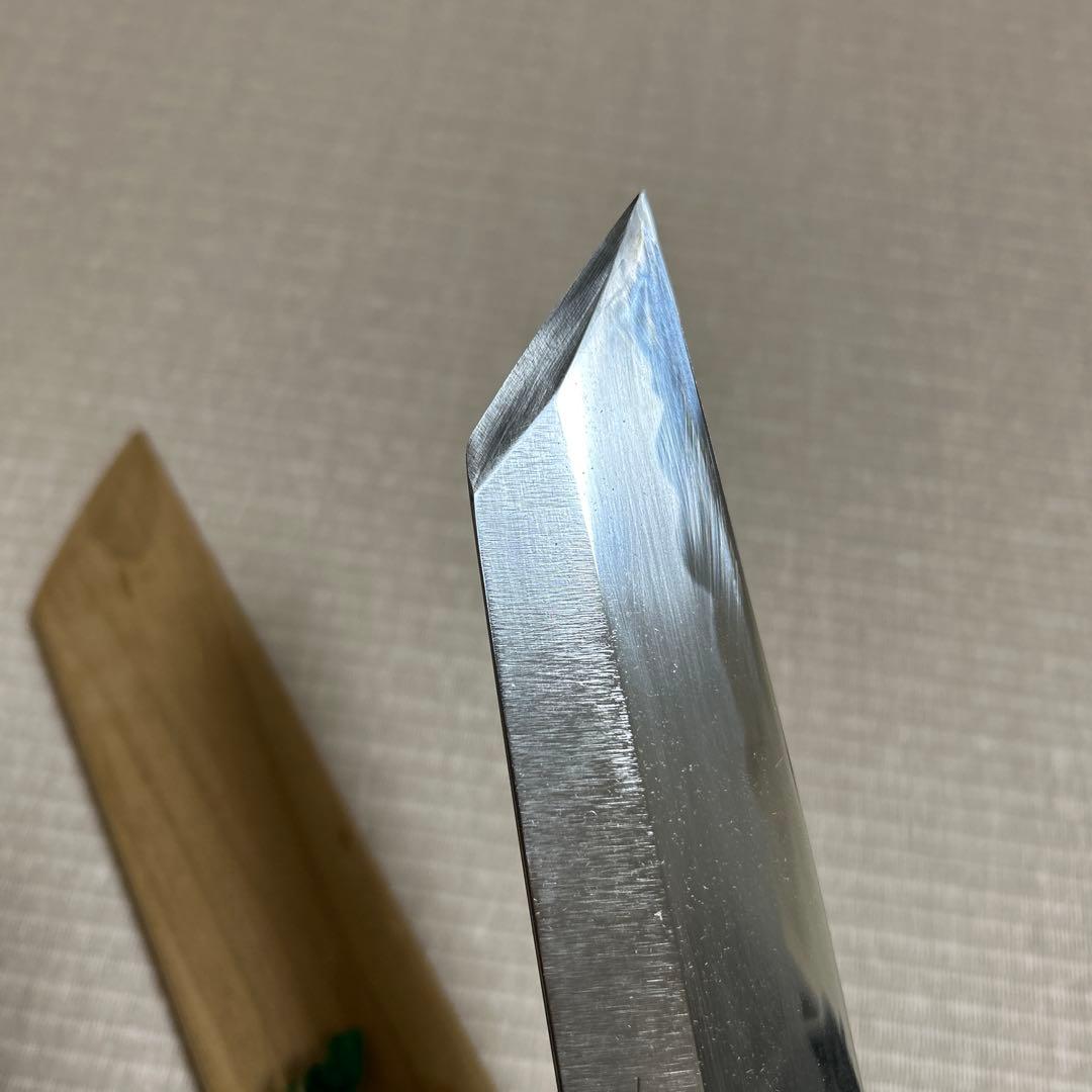 切り付け　薄刃　包丁　和包丁　堺一文字光秀　黒水牛柄　鞘付き