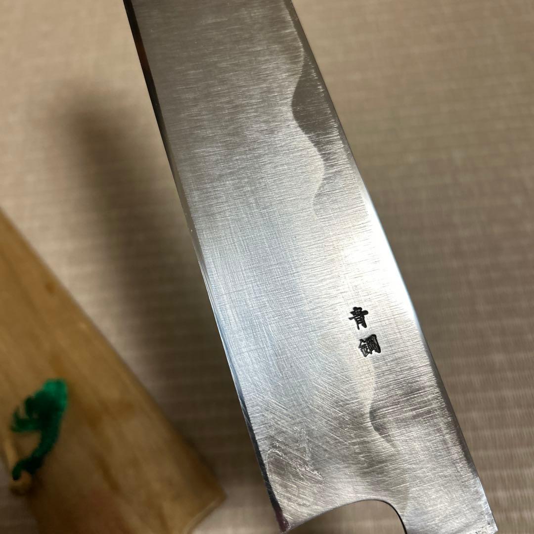 切り付け　薄刃　包丁　和包丁　堺一文字光秀　黒水牛柄　鞘付き