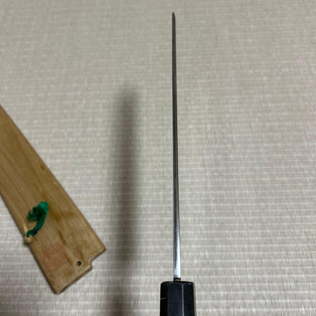 切り付け　薄刃　包丁　和包丁　堺一文字光秀　黒水牛柄　鞘付き