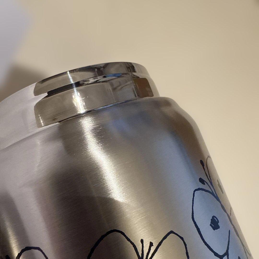 ミナペルホネン thermo mug スープジャー 蝶　シルバー500ml