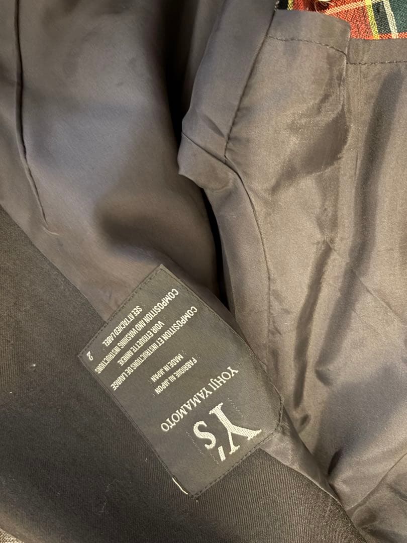 Y’s ウールジャケット チェック裏地 Yohji Yamamoto