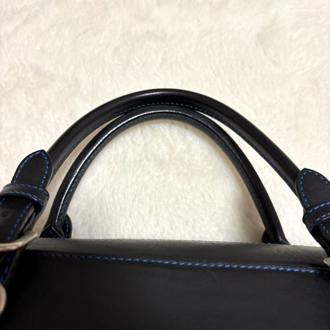 ソメスサドル ボストンバッグ デニムキャンバス×レザー チャコールブラック系