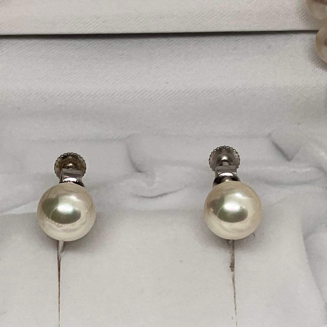 本真珠 パール ネックレス ラウンド　約8mm 37g イヤリングセット