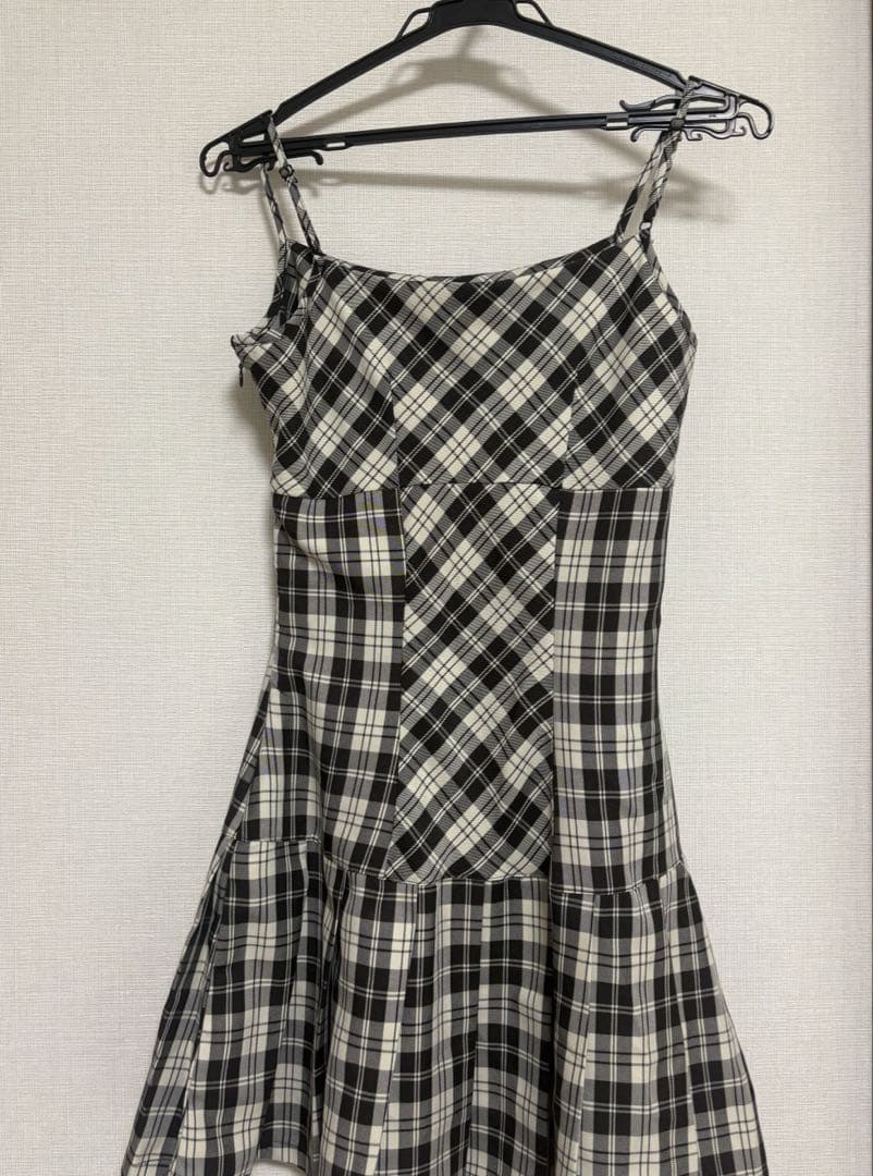 michellMacaron ボレロsetチェックプリーツワンピ