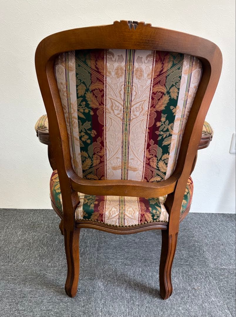 輸入家具 アンティークチェア 猫脚 クラシックスタイル 多色布張り椅子①