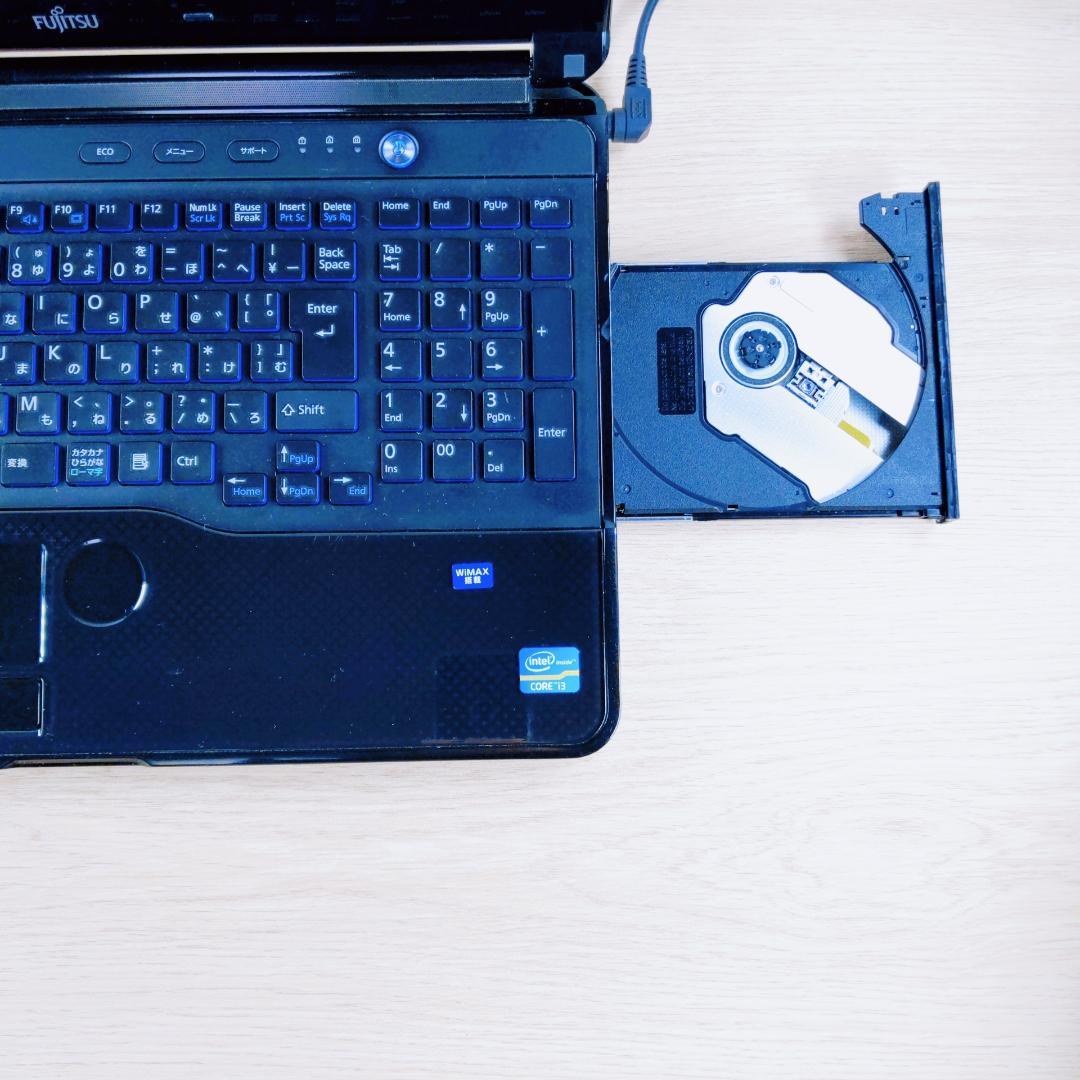 快適SSD！ メモリ8GB 富士通ノートパソコン 初期設定済み PC カメラ付き