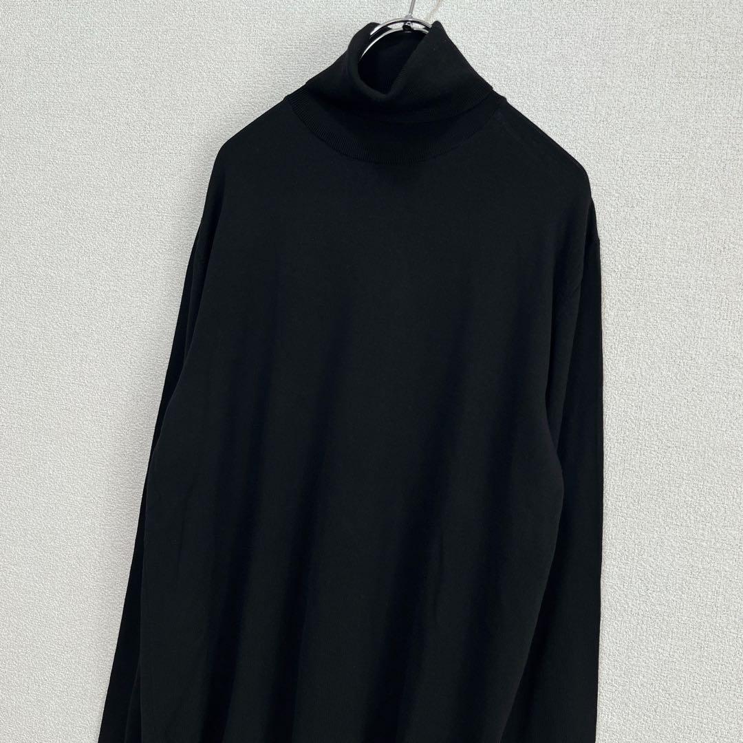 【未使用級】現行 ZANONE ハイゲージ タートルネック セーター ブラック