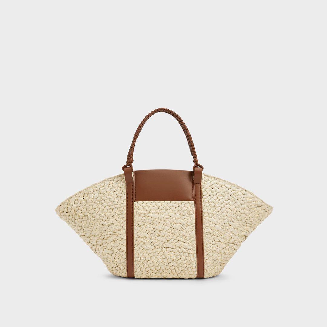 チャールズ アンド キース Shalia シャリア ラフィアウーブンバケツバッグ