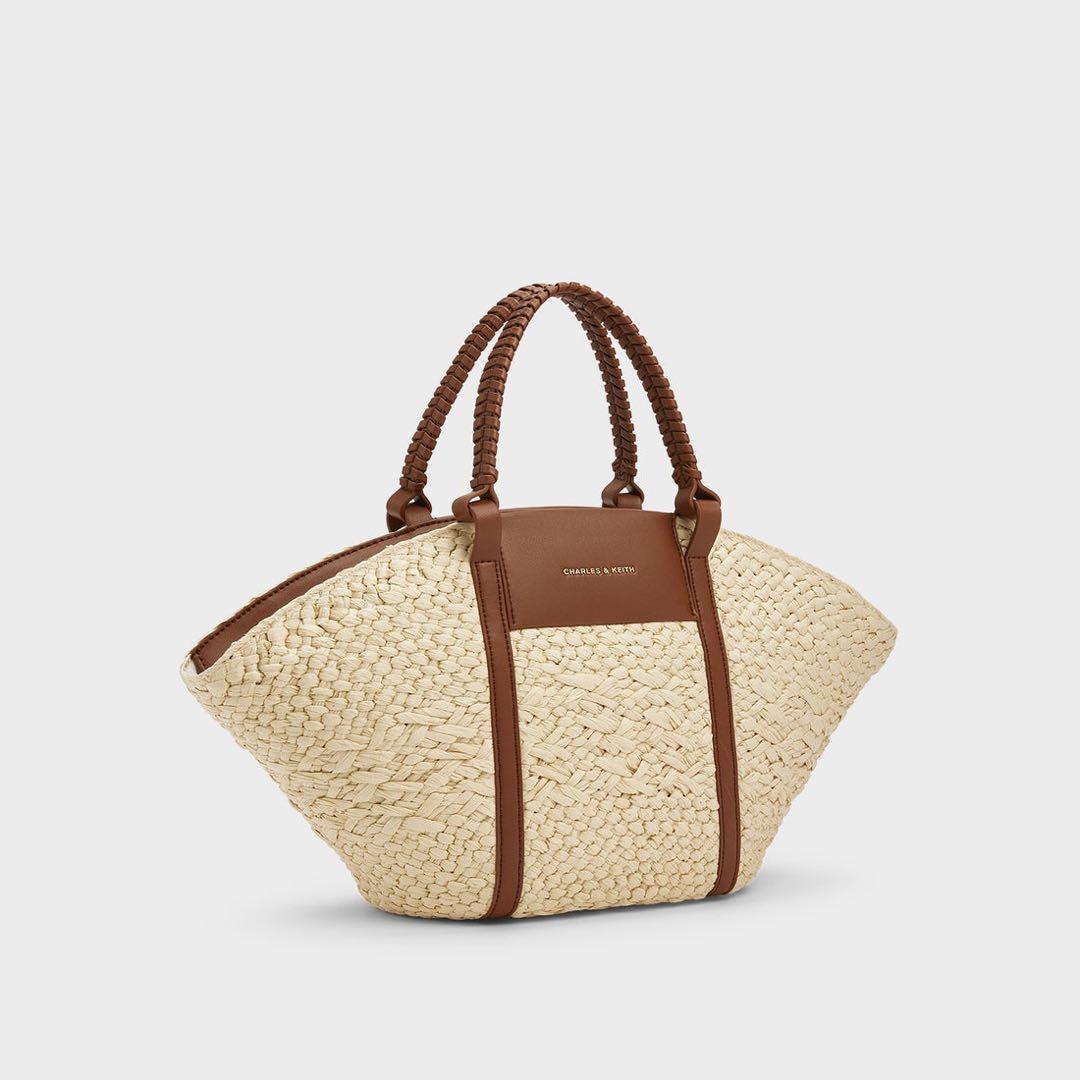 チャールズ アンド キース Shalia シャリア ラフィアウーブンバケツバッグ
