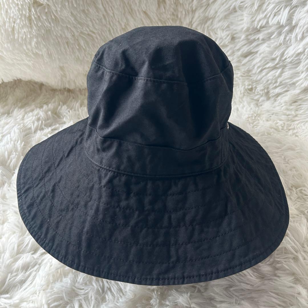 ヘレンカミンスキー つば広 りぼん コットンハット 帽子 黒