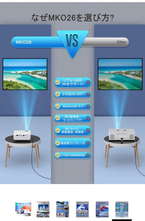 【最新】 スマホ対応WiFiプロジェクター 小型 5GWi-Fi