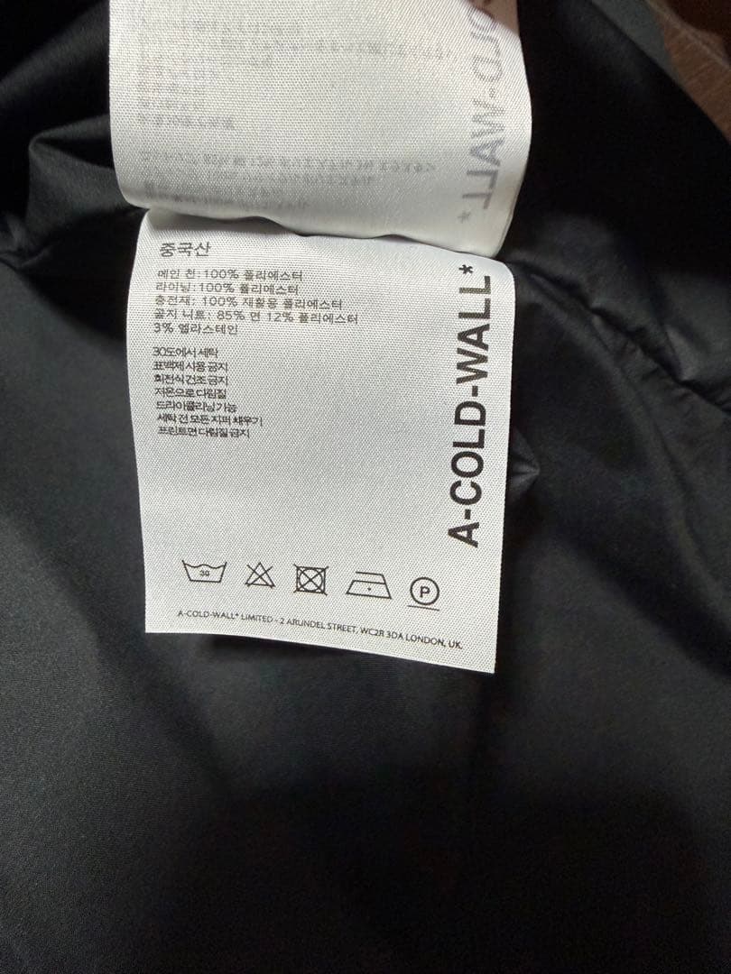 A-COLD-WALL* アコールドウォール パデッド タクティカルベスト S