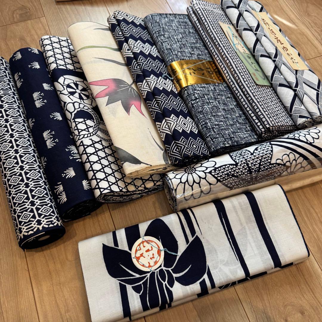 格安 リメイク　素材　 まとめ売り　着物　和服　10点　本染　浴衣　反物　三越