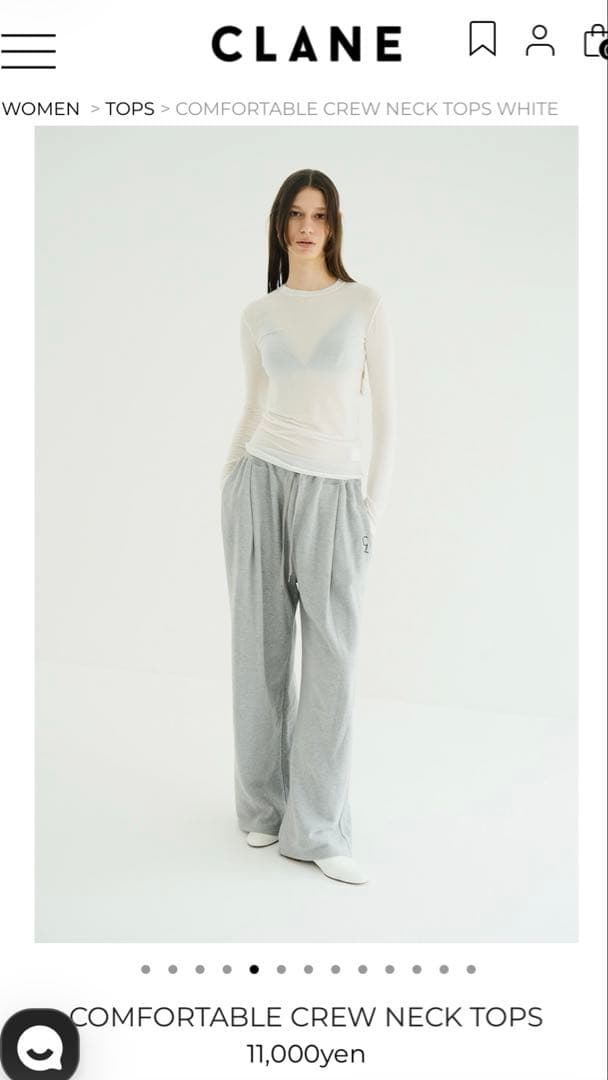 【CLANE】COMFORTABLE CREW NECK TOPS 1WHITE