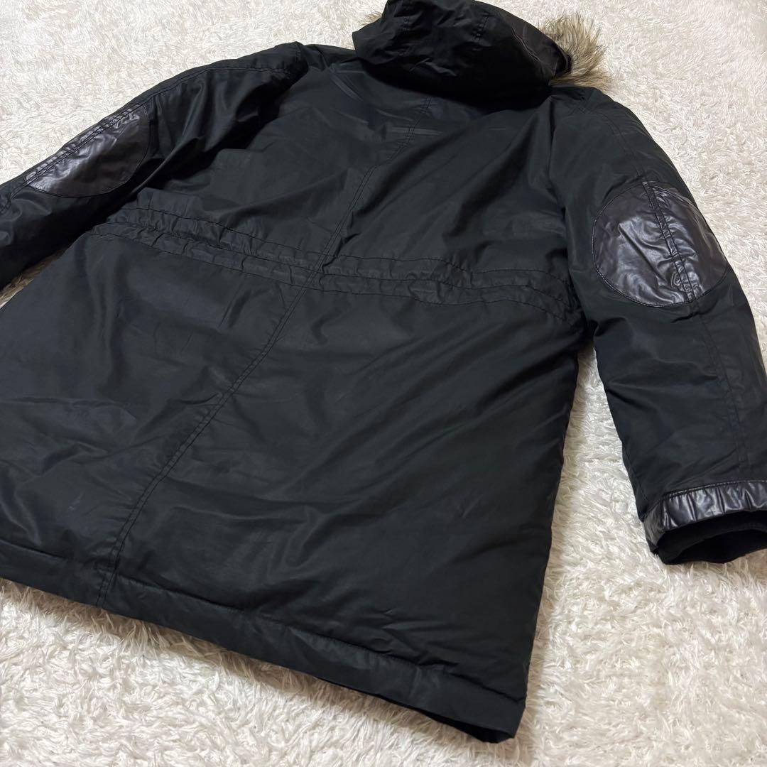 DIESEL ダウンコート　ジャケット　ブラック　エルボパッチ　L
