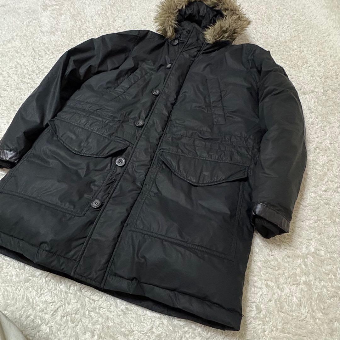 DIESEL ダウンコート　ジャケット　ブラック　エルボパッチ　L