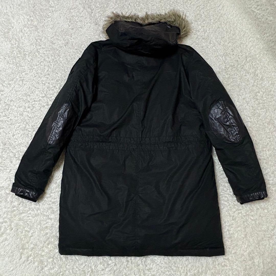 DIESEL ダウンコート　ジャケット　ブラック　エルボパッチ　L