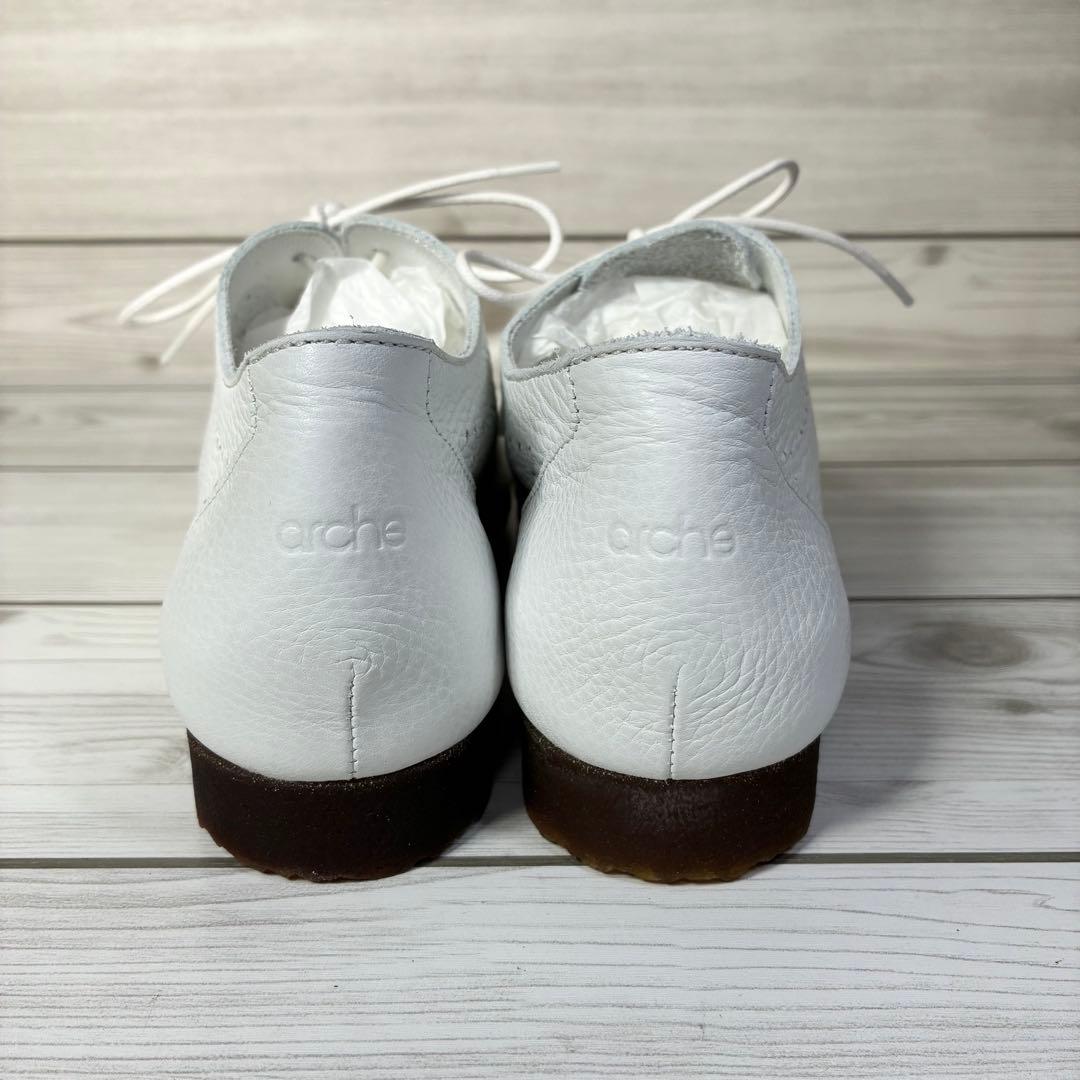 137【ほぼ新品】アルシュ SADIZIレースアップシューズ 本革 白 37