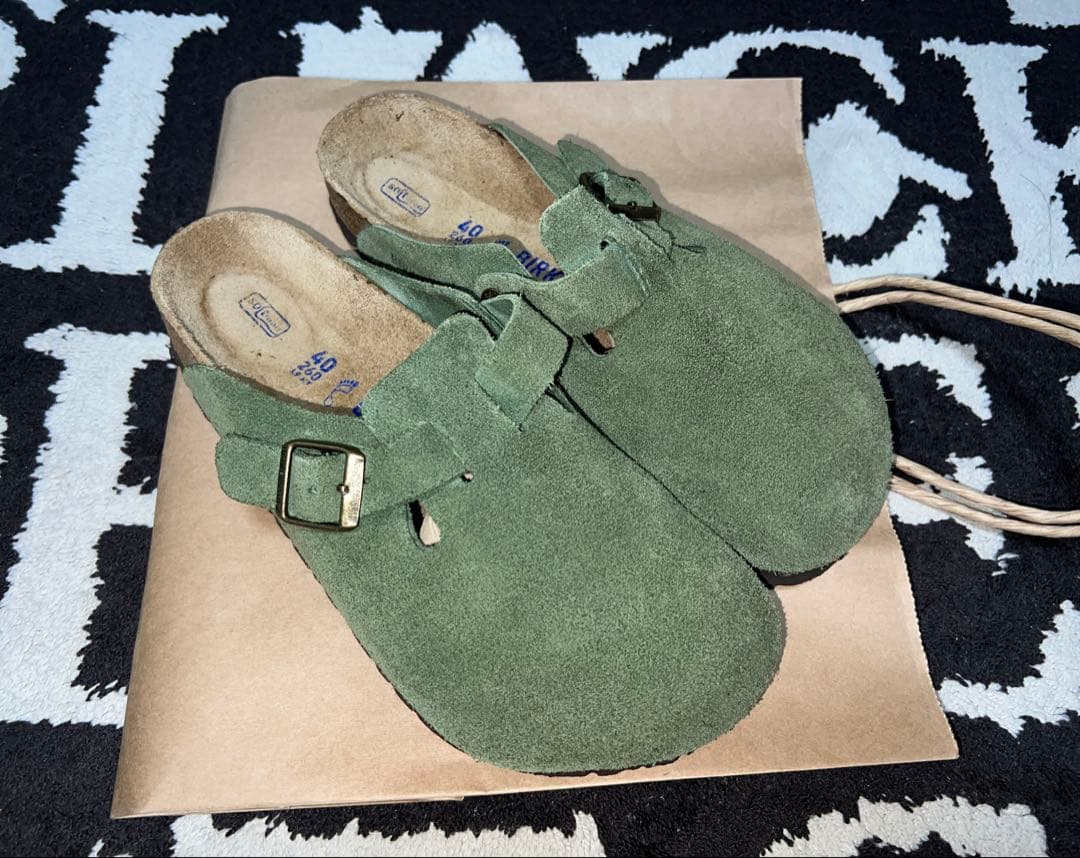 靴 BIRKENSTOCK BOSTON OLIVE GREEN 40 26cm