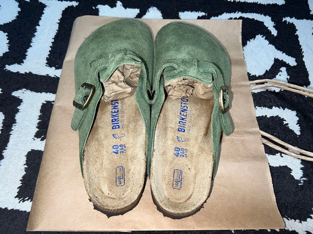 靴 BIRKENSTOCK BOSTON OLIVE GREEN 40 26cm