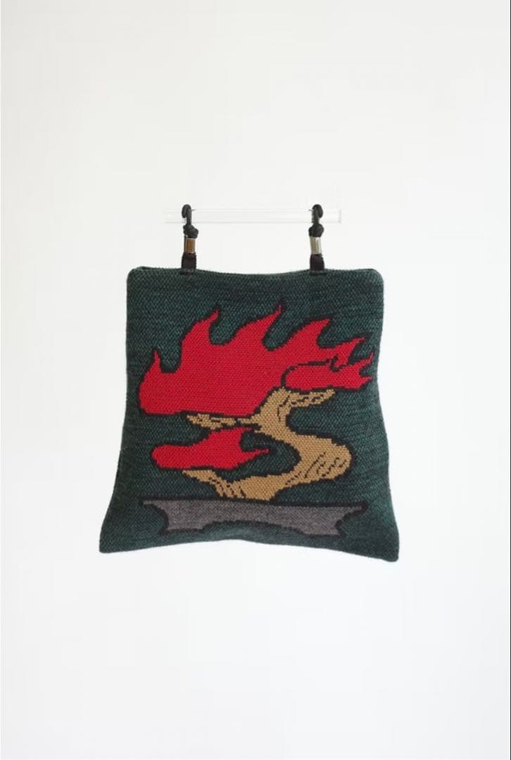 unpis tukifune ハンドバッグ　ニットバッグ　松　盆栽