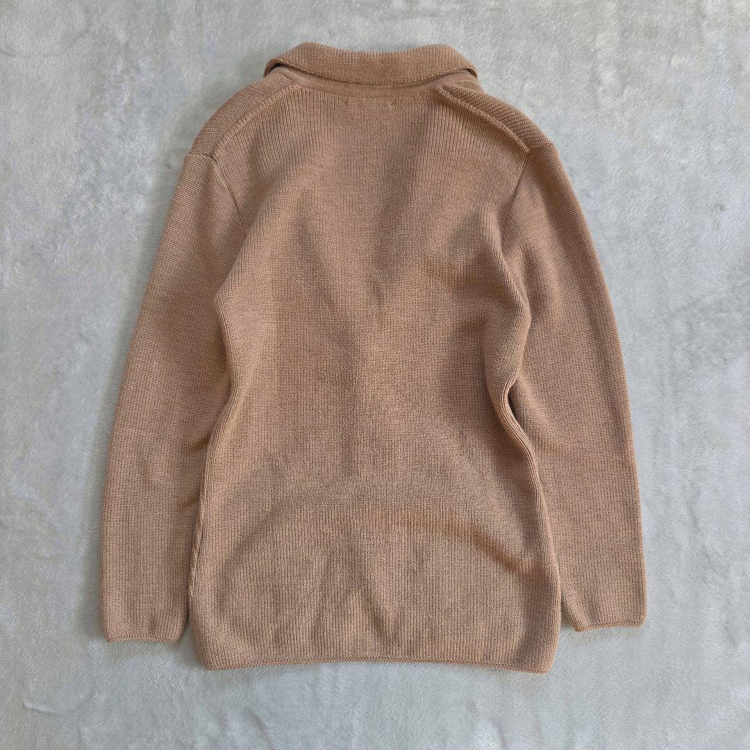 極美品 LARDINI ニットジャケット 近年モデル ベージュ ミラノリブ 現行