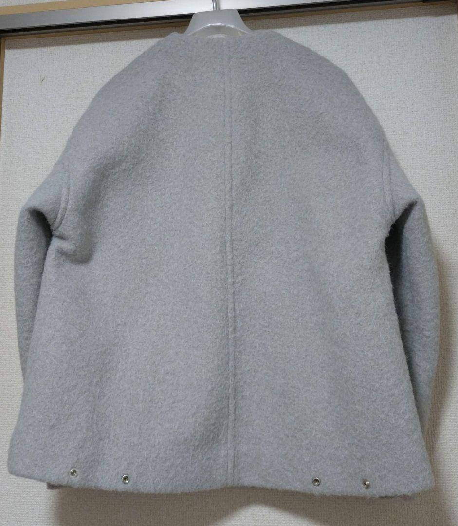 BEAUTY＆YOUTH ブークレ ノーカラーブルゾン ライトグレー S