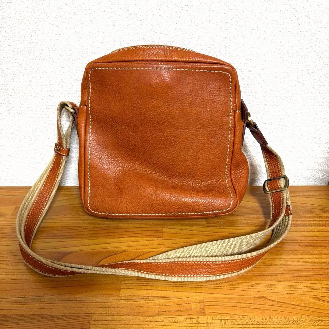 土屋鞄 ブラウンレザーショルダーバッグ