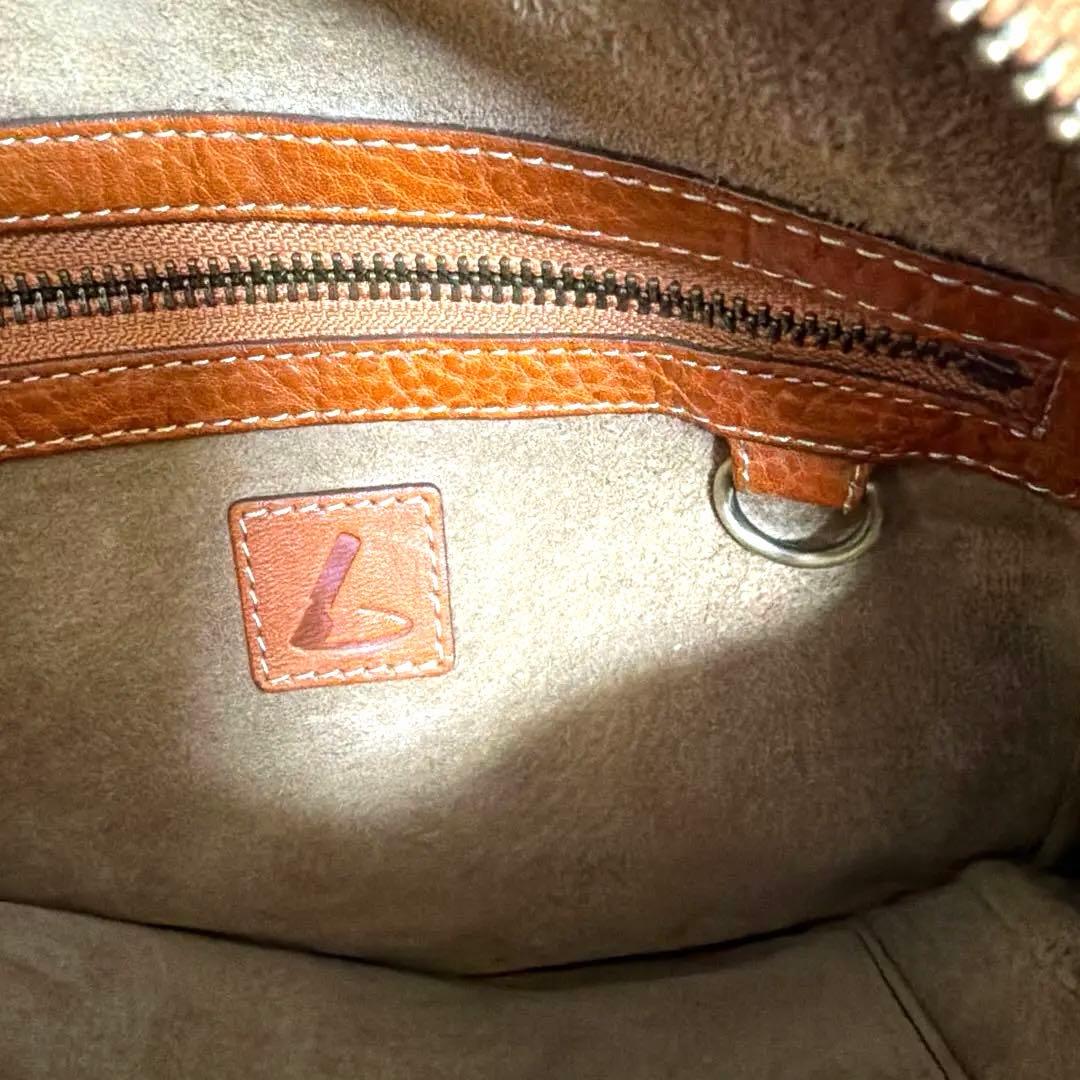 土屋鞄 ブラウンレザーショルダーバッグ