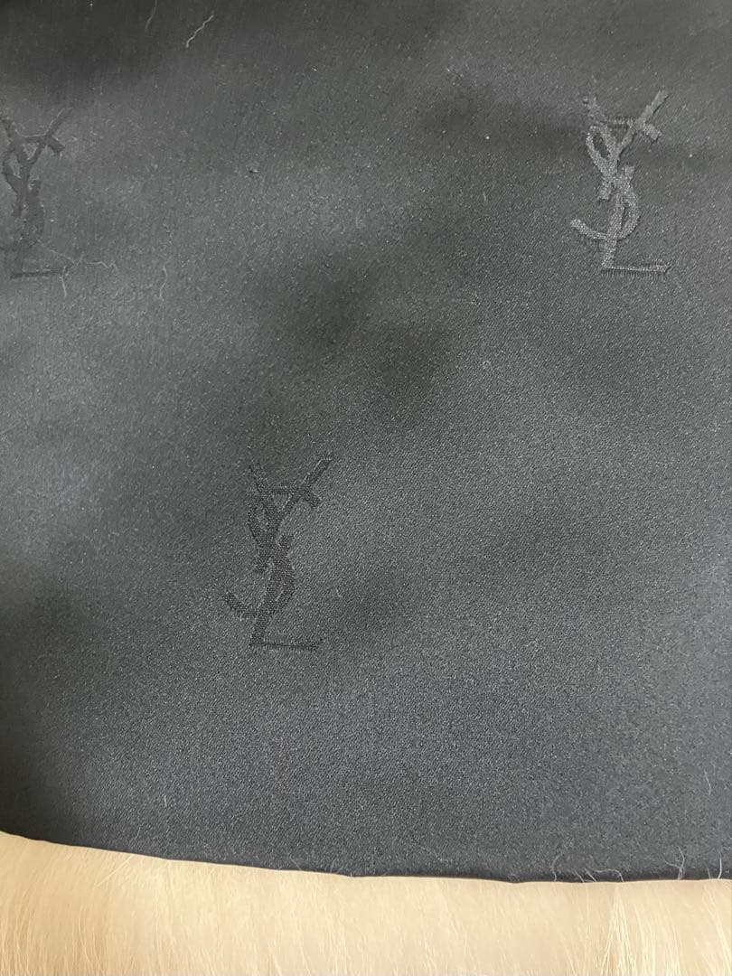 YSL イヴサンローラン　ファーコート ホワイト・グレー