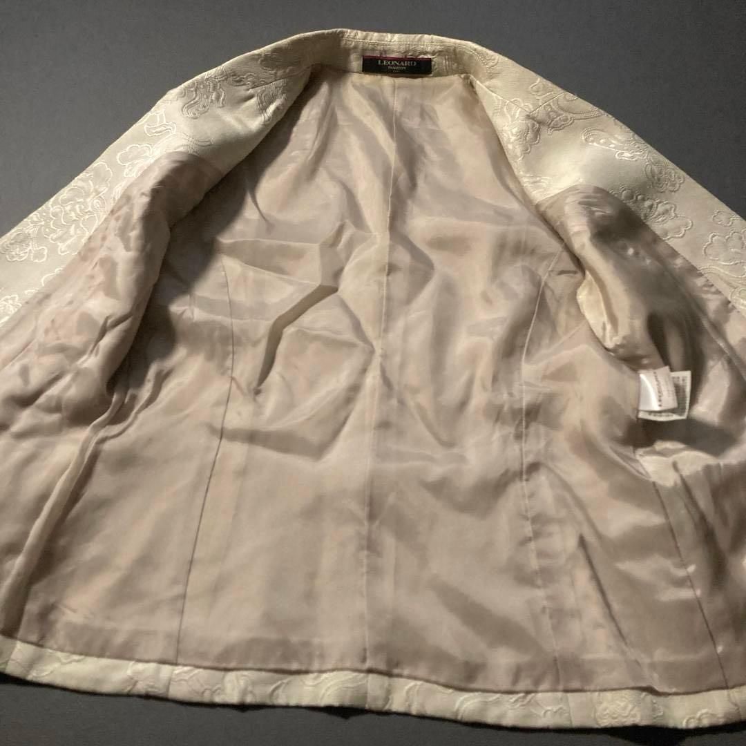 【クミコ】LEONARD　フラワージャガード 総柄 テーラードジャケット