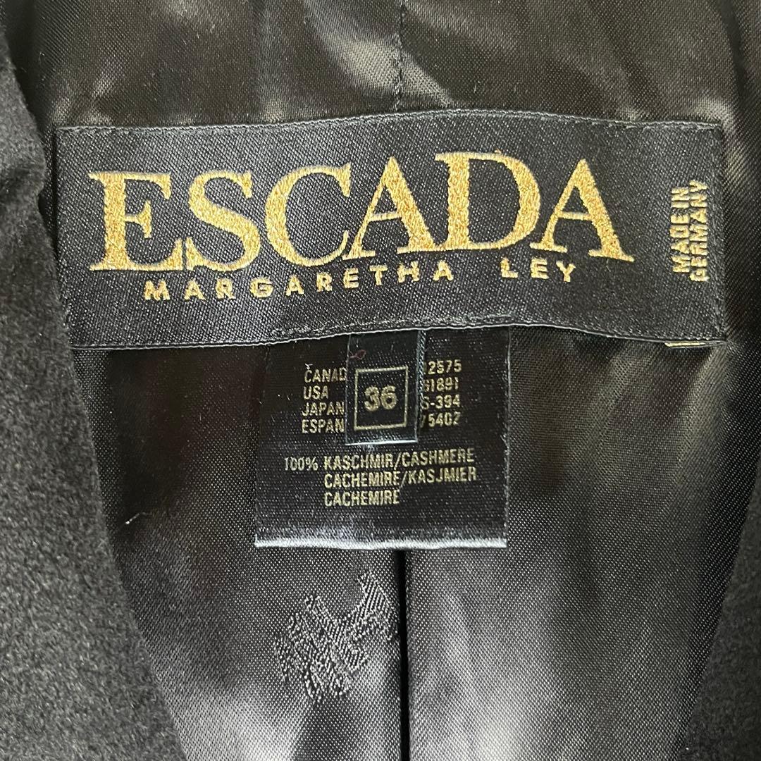 レア ESCADA 金ボタン カシミヤ100% エンブレム テーラードジャケット