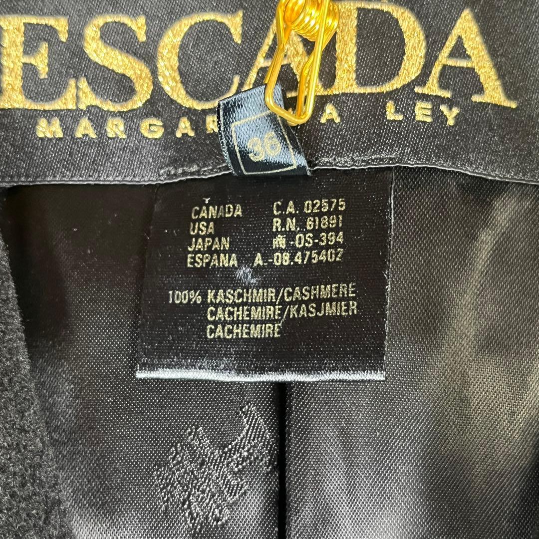 レア ESCADA 金ボタン カシミヤ100% エンブレム テーラードジャケット