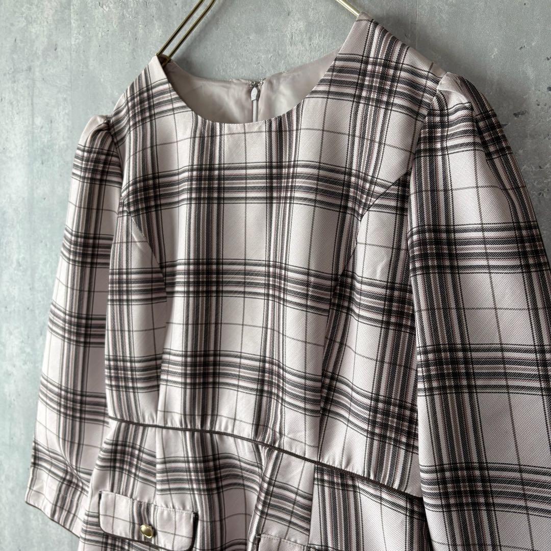 新品✨LAISSE PASSÉ チェックフレアーワンピース　36 レッセパッセ