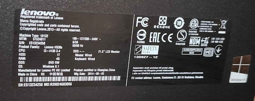 lenovo　デスクトップ　パソコン　PC