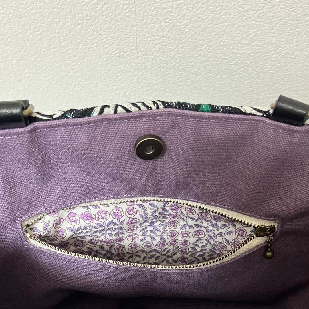 ミナペルホネン　ハンドメイドバッグ　マチ付きトートバッグ