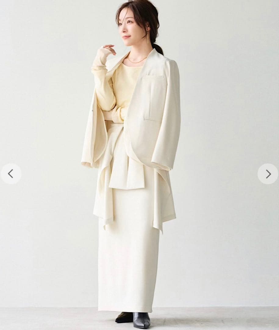 し*ん様 Aimeine エメイン　シアードッキングノーカラージャケット