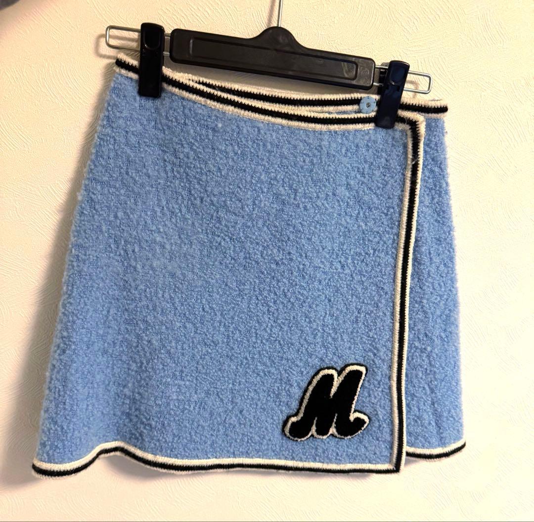 miumiu Miu Miu ブークレ ミニスカート ブルー