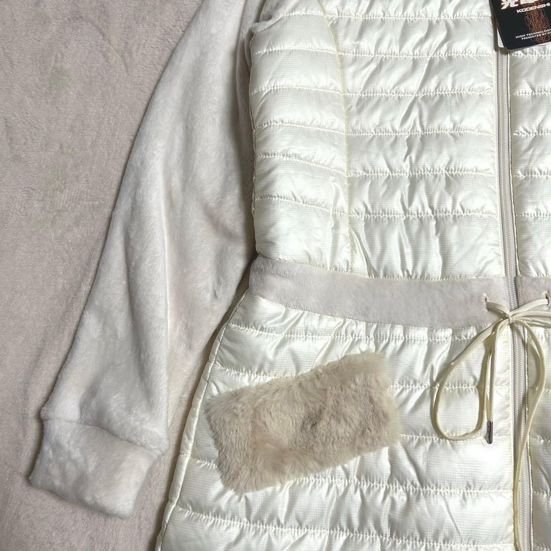 【新品タグ付】【訳あり品】and per se フード付中綿ワンピース ゴルフ