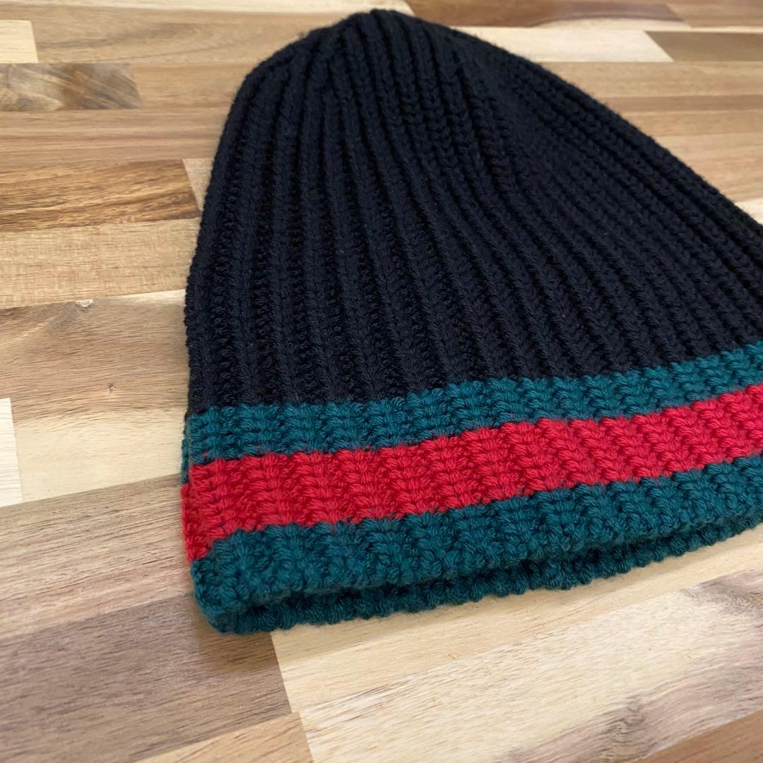 未使用級✨ GUCCI ウール100％ ビーニー ニット帽 定価42900円