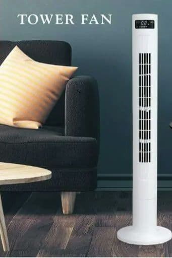 中古品 ※リモコン無し※ 白 DC タワーファン スリム ホワイト