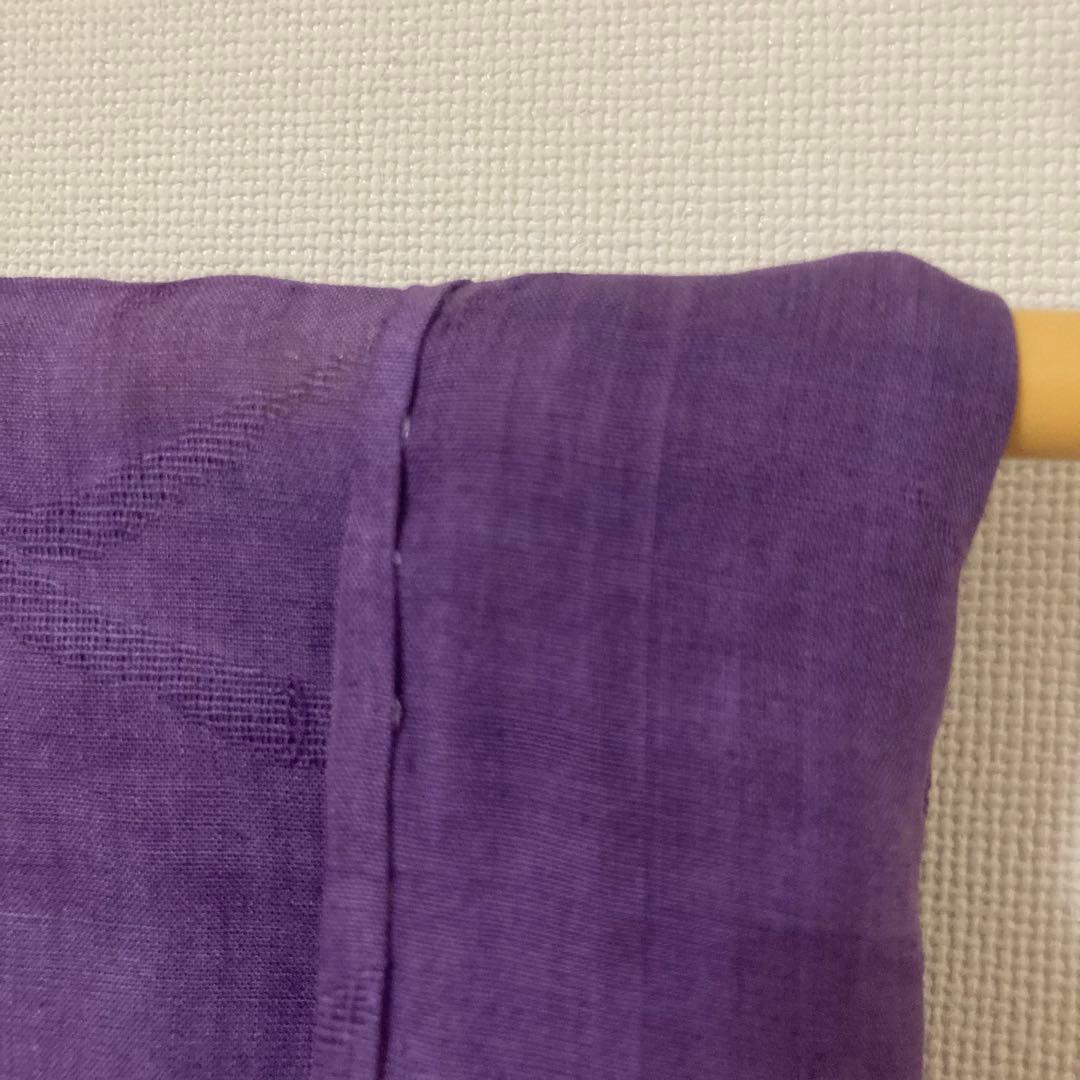 本麻　洗える長襦袢　カラー襦袢　桔梗色　芝草　リサイクル　管理tn