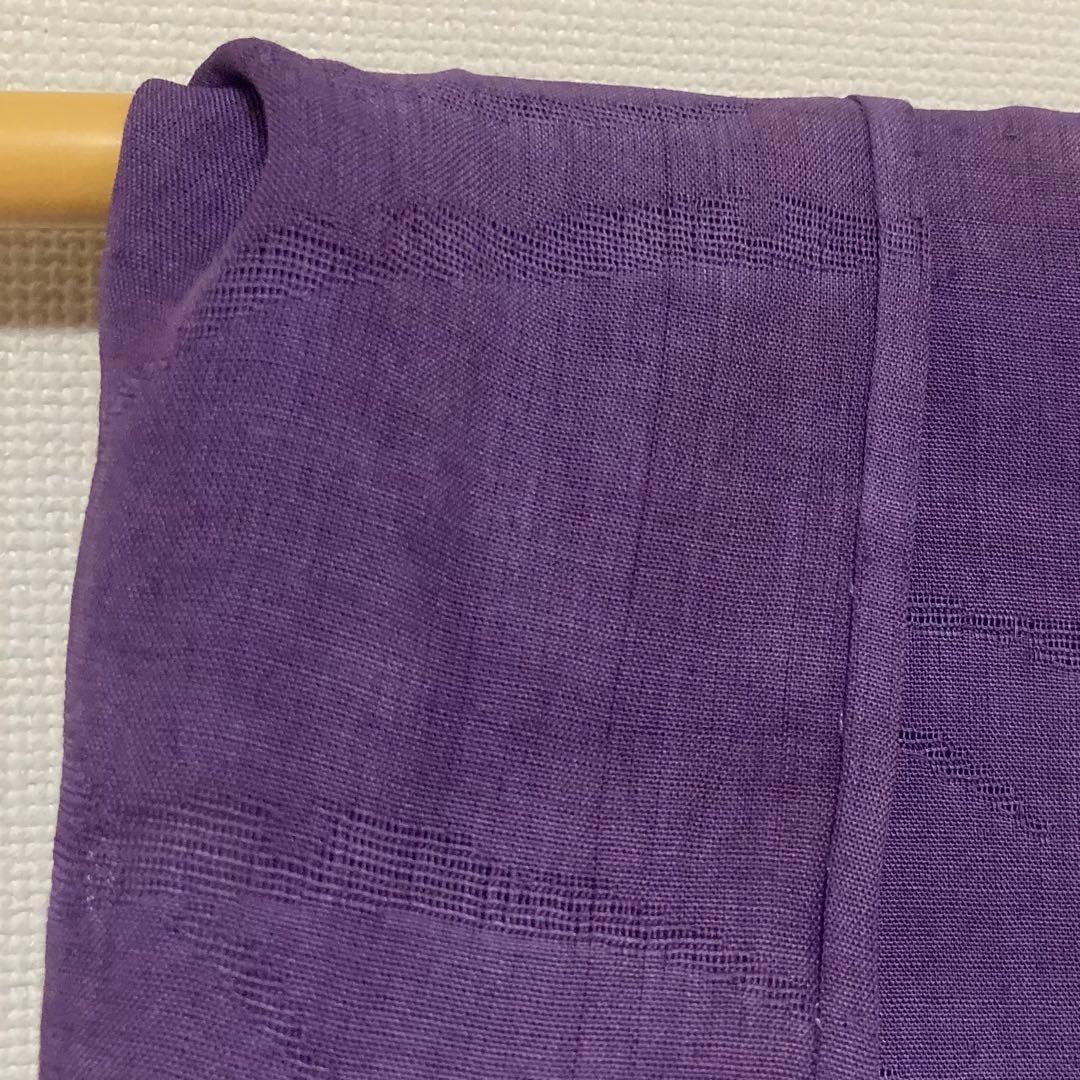 本麻　洗える長襦袢　カラー襦袢　桔梗色　芝草　リサイクル　管理tn