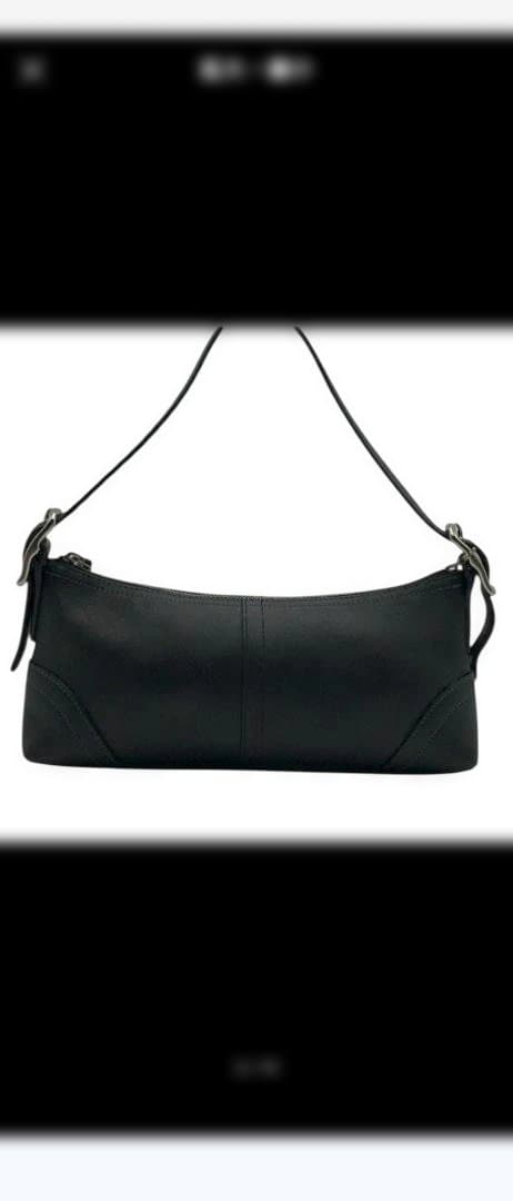 【極美品】COACHコーチ　ハンドバッグ　ポーチ　ブラック　レザー　　8A64